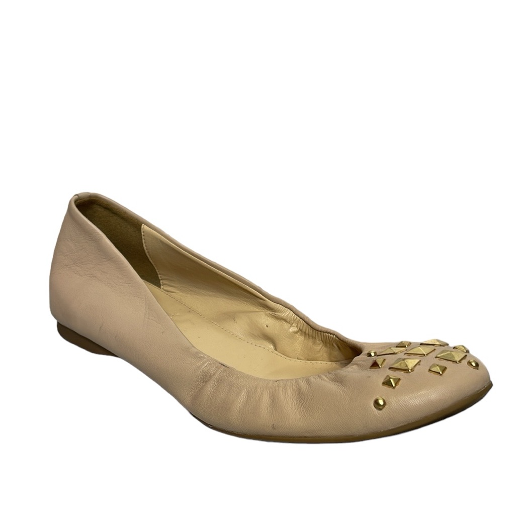 J Crew Cece Pyramid Studded Ballet Flats Size 6.5 Made In Italy Leather